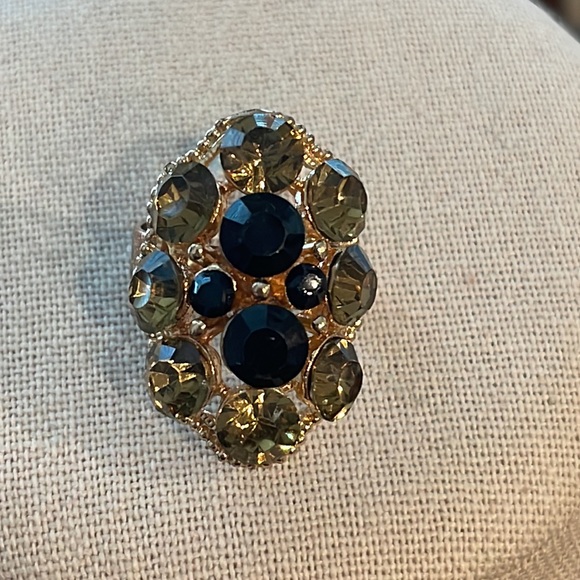 Ring Rose Gold Plated Adjustable Stone Ring - Picture 4 of 12